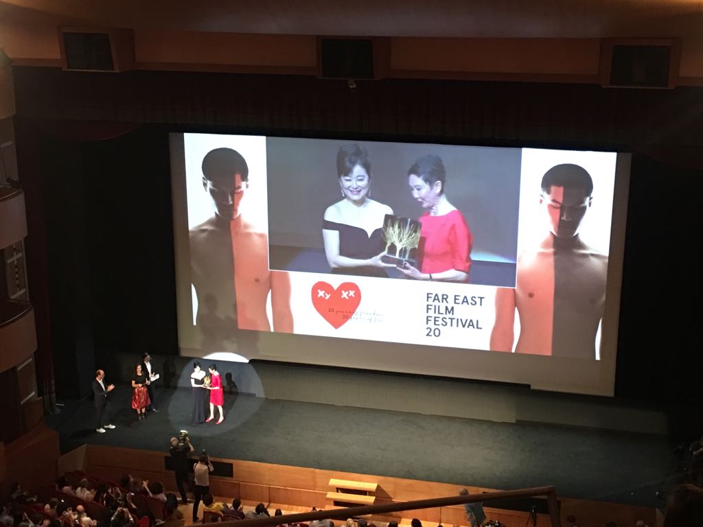 Brigitte Lin Ching Hsia, protagonista di Chungking Express, premiata con il Gelso d'Oro alla Carriera al Far East Film Festival di Udine (2018) Foto di Riccardo Virili