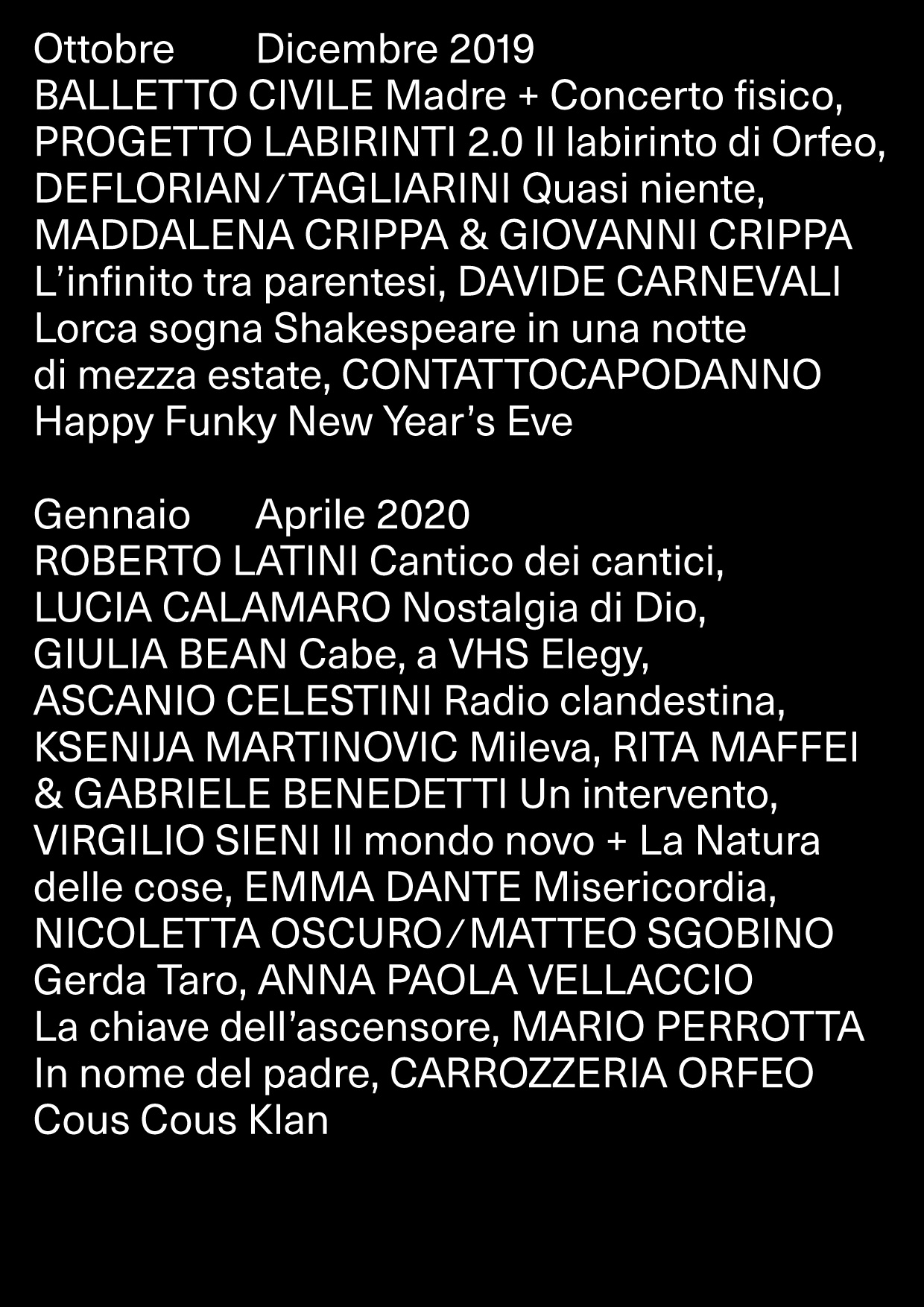 Teatro Contatto 38 – nuova stagione!